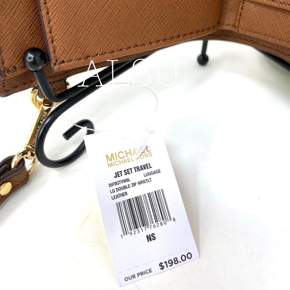 Michael Kors Doublizip Wristlet Wallet Large Brown - Picture 5 of 5
